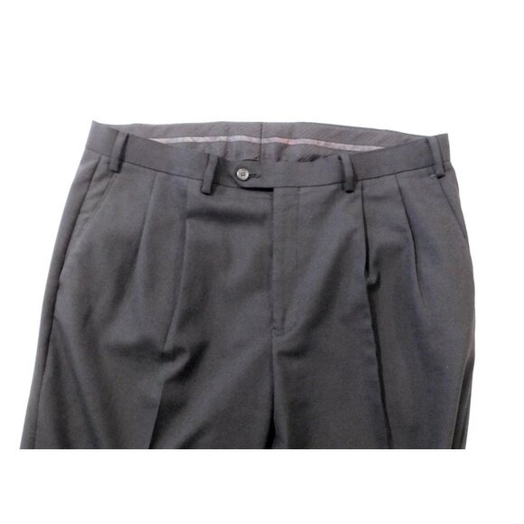 Ralph Lauren Slacks Mens Size 36x32 Black Pleated Cuffed Business Dress Pant - Picture 3 of 7